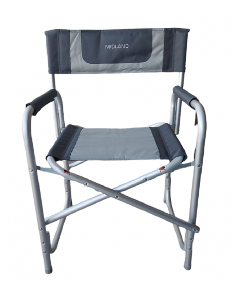 Silla de director pegable negra en aluminio. Midland Silla de director pegable negra en aluminio. Midland