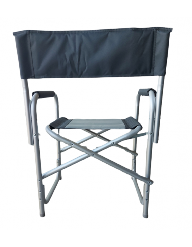 Chaise de metteur en scène pliante en aluminium noir. Midlands