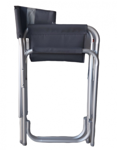 Silla de director pegable negra en aluminio. Midland