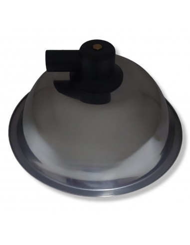 Rundes Waschbecken aus Stahl/Edelstahl 24 cm mit 25 mm Bogenablauf