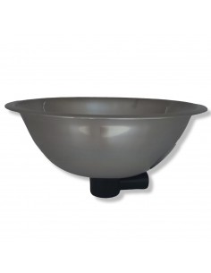 Lavabo fregadero redondo acero/inox 26.5cm con desagüe tipo codo de 25mm