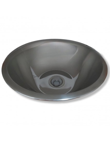 Lavabo fregadero redondo acero/inox 26.5cm con desagüe tipo codo de 25mm Lavabo fregadero redondo acero/inox 26.5cm con desagüe tipo codo de 25mm
