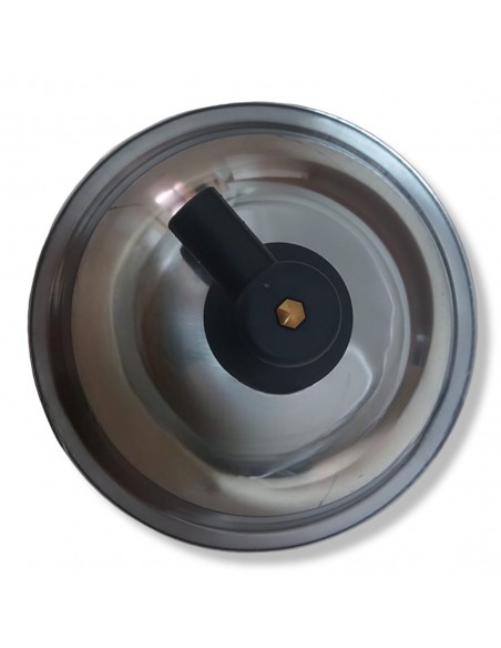 Rundes 26,5-cm-Spülbecken aus Stahl/Edelstahl mit 25-mm-Winkelablauf