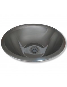 Lavabo fregadero redondo de acero/inox 24 cm ø y desague 25mm