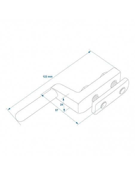 Bisagra macho de tablero 11 mm  con tornillos Bisagra macho de tablero 11 mm  con tornillos