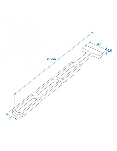 Tenditore in gomma da 285 mm con posizioni a scala