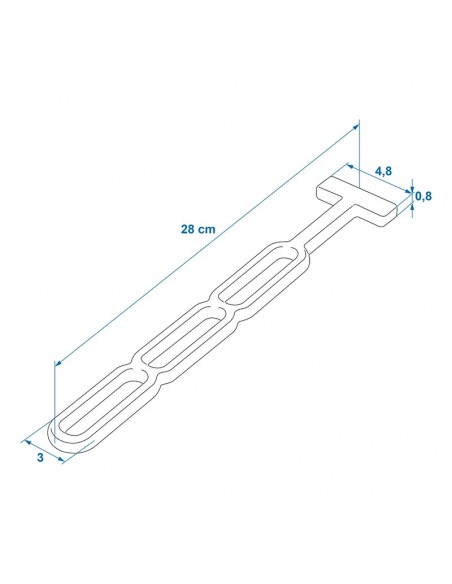 Tensor de goma de 285mm y posiciones