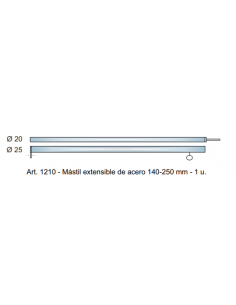 Mástil de acero extensible de 1450 a 2150 metros