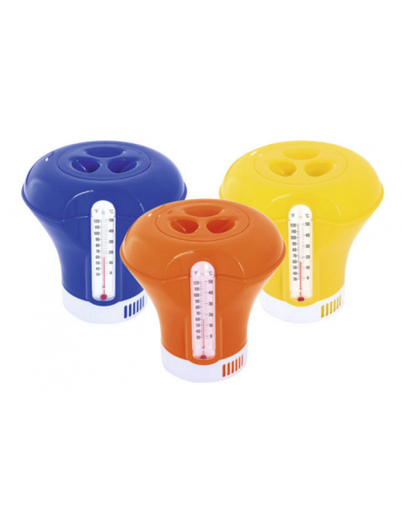 Dosificador de cloro para piscina con termómetro
