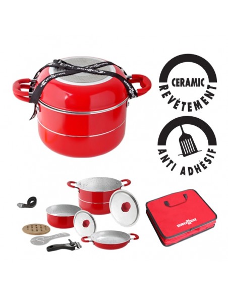 Olla de cerámica Cosmic aluminio 22cm 8+2 piezas Brunner