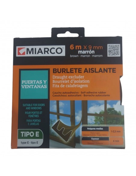 Spazzola isolante gomma autoadesiva 6m x 9mm