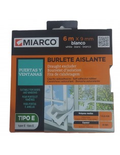 Coupe-froid isolant en caoutchouc autocollant 6m x 9mm