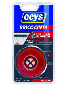 Cinta doble cara extra fuerte 1.5m x 19mm