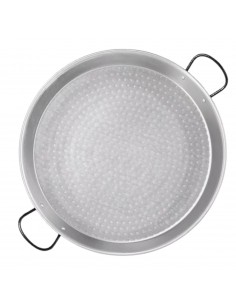 Panela de paella em aço polido com alças vitrificadas