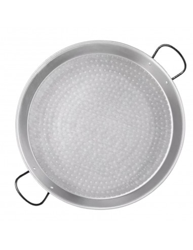 Paella in acciaio lucido con manici induriti