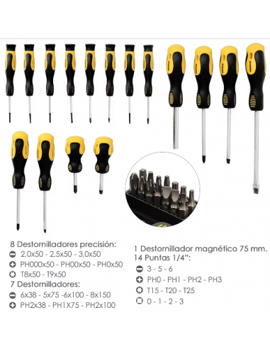 Set 30 avvitatori e punte magnetiche