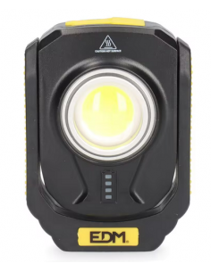 Linterna led recargable EDM 1 LED 10W 900lm con gancho e imán