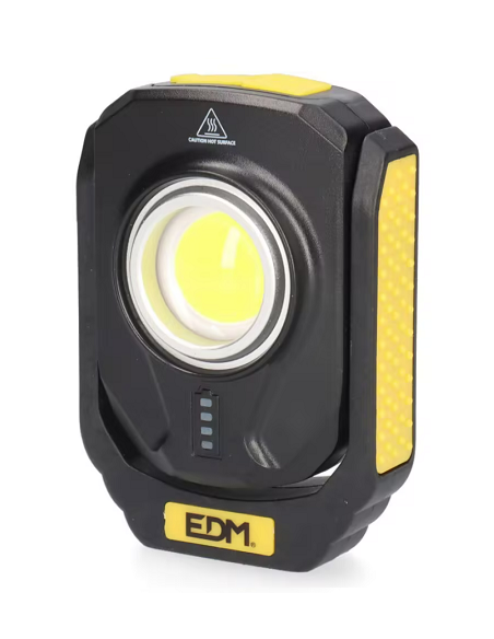 Linterna led recargable EDM 1 LED 10W 900lm con gancho e imán