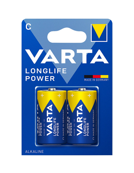 Pack 2 alkaline batteries Varta 9V type D