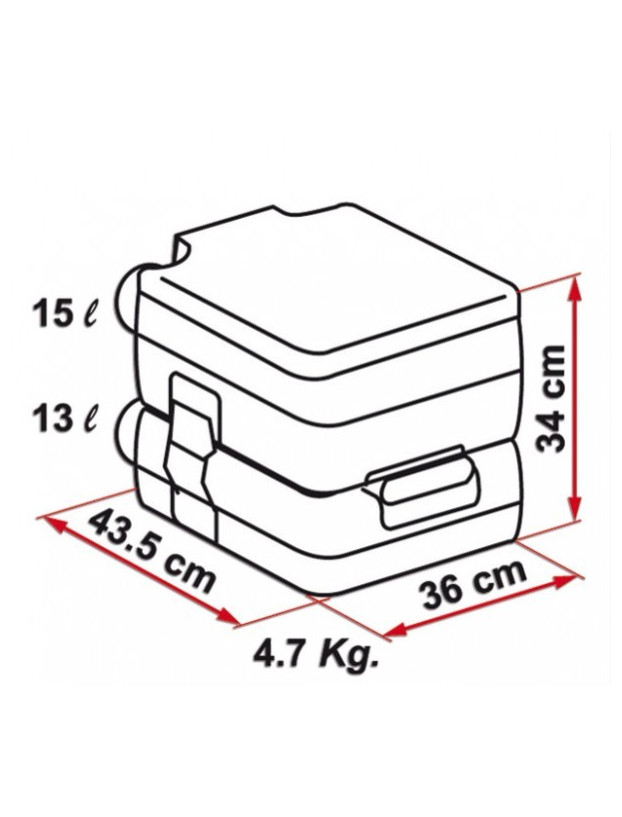 Fiamma Bi-Pot Portable Chemical Toilet Toilet 34