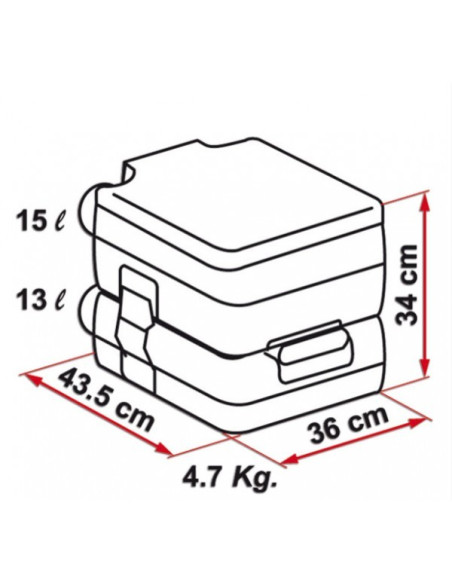 Inodoro WC Químico Portátil Fiamma Bi-Pot 34 Inodoro WC Químico Portátil Fiamma Bi-Pot 34