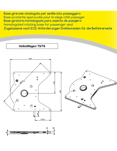 Base giratoriaVW T5/T6 pasajero