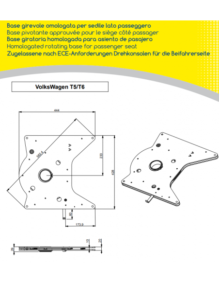 T5/T6 VW base girevole per copilota