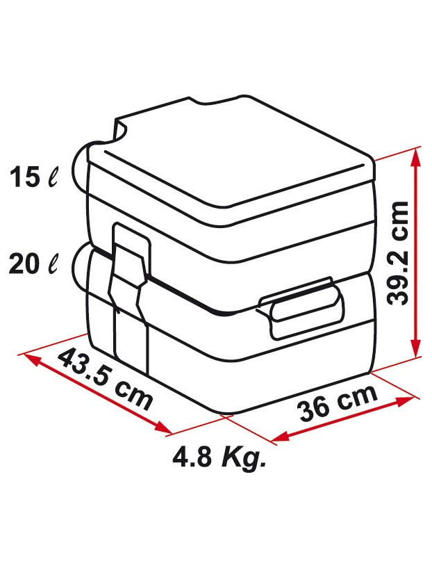 Banheiro Químico Portátil Bi-Pote Fiamma 39
