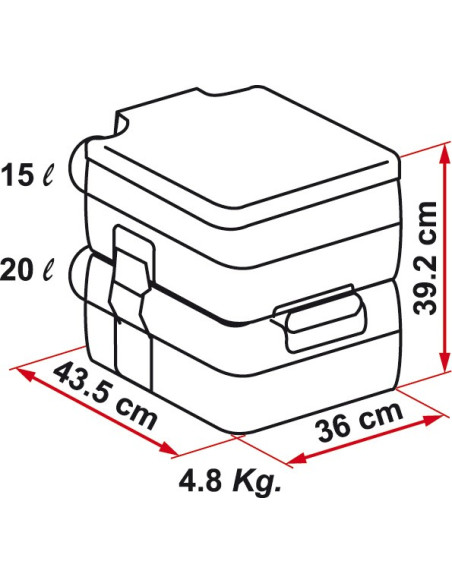 Inodoro WC Químico Portátil Fiamma Bi-Pot 39 Inodoro WC Químico Portátil Fiamma Bi-Pot 39