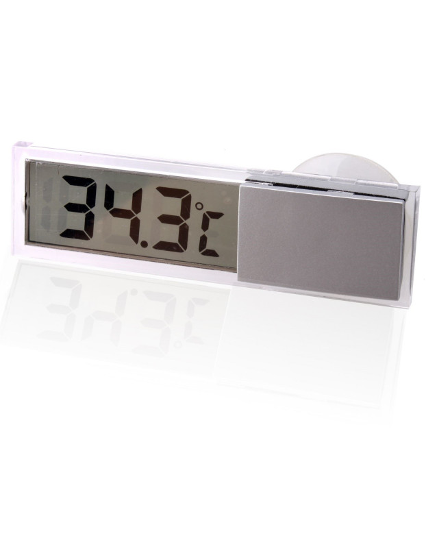 Transparentes Digitalthermometer mit Saugnapf