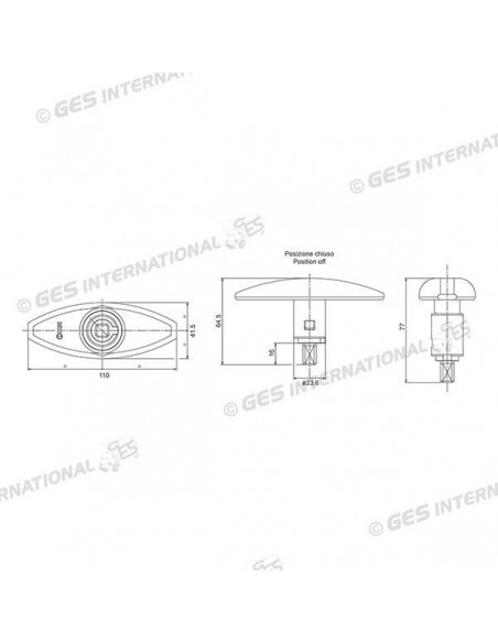 Blocco ovale bianco Zadi 110x41 mm