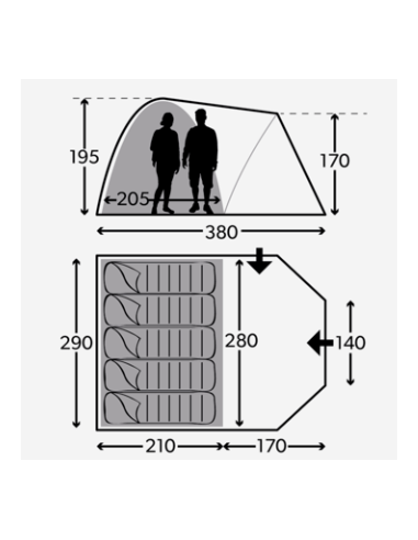 Brighton tenda per 5 persone Dometic