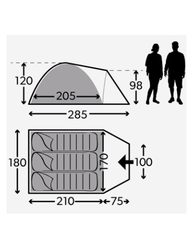 Brighton tenda per 3 persone Dometic