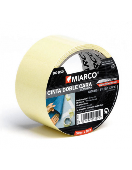 Cinta doble cara ultrafina 500mm x 10m beige