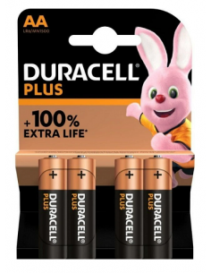 Packs of 4 Alkaline Batteries Duracell Plus AA AAA