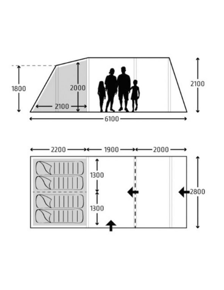 Hayling 4 Tunnelzelt