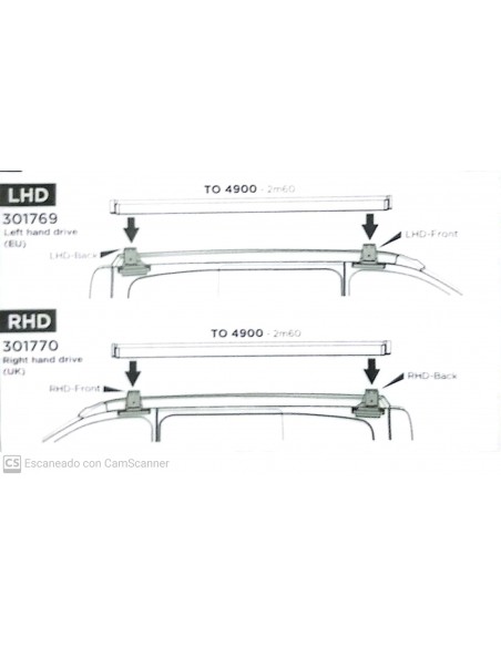 Adattatore di attesa Thule Omnistor 4200-4900 per PSA MiniVan LHD