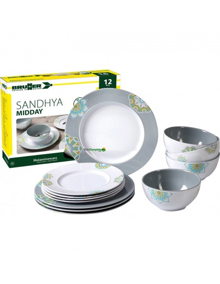 Melamine tableware 12 pieces Sandhya Midday Brunner