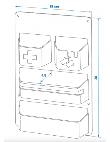 Organizer multiuso a 4 scomparti