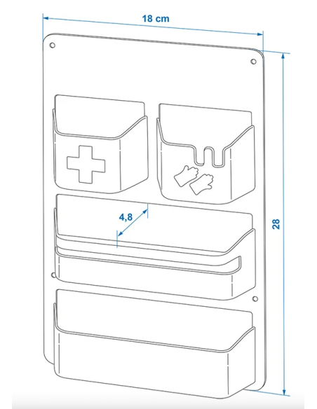 Organizer multiuso a 4 scomparti