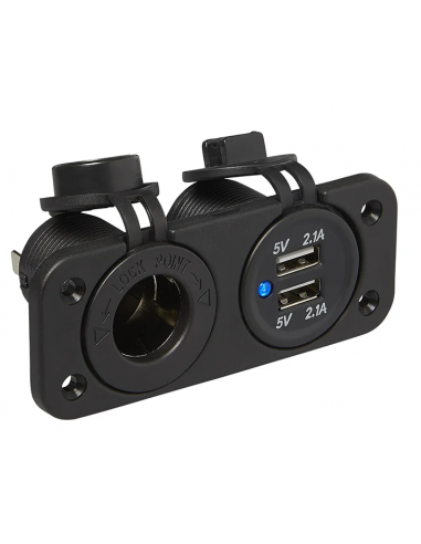 Kit de montaje empotrado con puertos USB y toma 12V