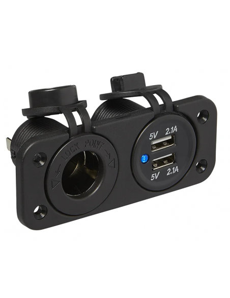 Kit de montaje empotrado con puertos USB y toma 12V Kit de montaje empotrado con puertos USB y toma 12V