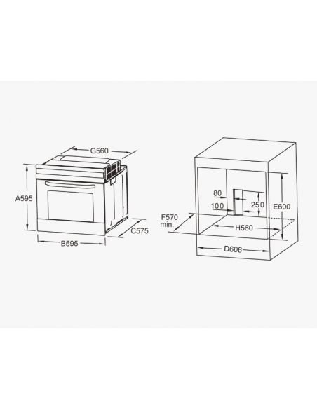 Horno 8 funciones Cristal Negro. Eas Electric