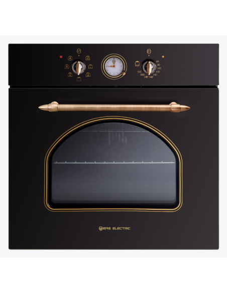 Forno nero in stile rustico a 7 funzioni.Facile elettrico