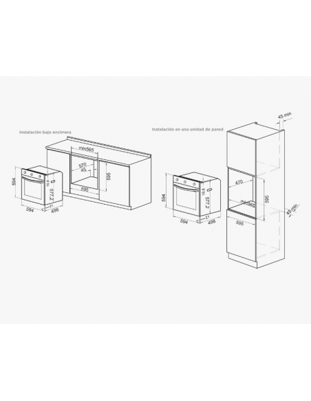 Forno nero in stile rustico a 7 funzioni.Facile elettrico