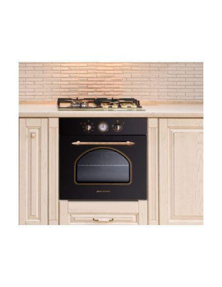 Forno nero in stile rustico a 7 funzioni.Facile elettrico