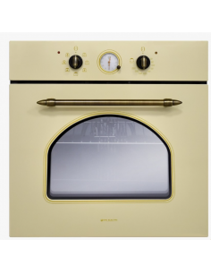 Cremefarbener Backofen im rustikalen Stil mit 7 Funktionen. Eas Eclectric
