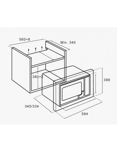 Micro-ondes intégrable avec Grill 20 litres White Crystal. Eas Electrique