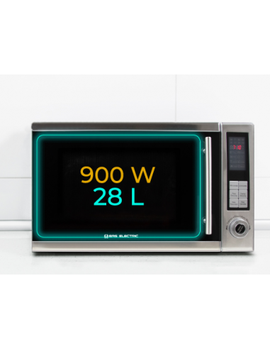Microwave with Grill 28 liters total Stainless steel. Eas Electric