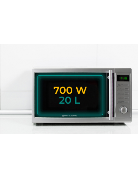 Microondas con Grill 20 litros color Inox